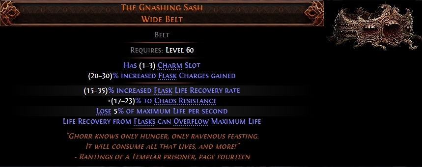 The Gnashing Sash wide belt poe2